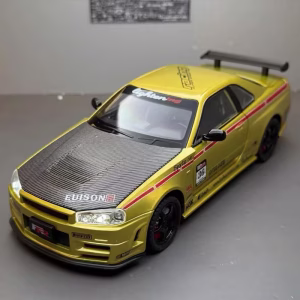 Gold Nissan Skyline GTR R34 Model Car Speedo Club